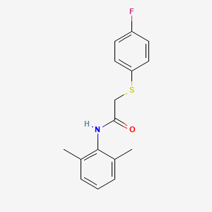 molecular formula C16H16FNOS B5887597 N-(2,6-dimethylphenyl)-2-[(4-fluorophenyl)thio]acetamide 