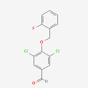 molecular formula C14H9Cl2FO2 B5887599 3,5-dichloro-4-[(2-fluorobenzyl)oxy]benzaldehyde 