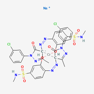 molecular formula C34H30Cl2CrN10NaO8S2- B588761 sodium;4-[[1-(3-chlorophenyl)-3-methyl-5-oxopyrazol-4-id-4-yl]diazenyl]-3-hydroxy-N-methylbenzenesulfonamide;chromium CAS No. 129984-38-9