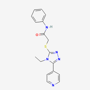 molecular formula C17H17N5OS B5887614 2-{[4-ethyl-5-(4-pyridinyl)-4H-1,2,4-triazol-3-yl]thio}-N-phenylacetamide 