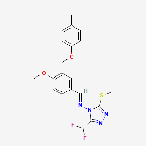 3-(difluoromethyl)-N-{4-methoxy-3-[(4-methylphenoxy)methyl]benzylidene}-5-(methylthio)-4H-1,2,4-triazol-4-amine