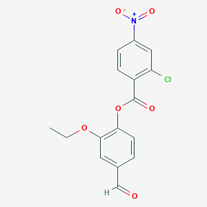 molecular formula C16H12ClNO6 B5887672 2-ethoxy-4-formylphenyl 2-chloro-4-nitrobenzoate 