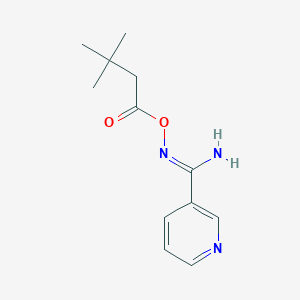 molecular formula C12H17N3O2 B5887702 N'-[(3,3-dimethylbutanoyl)oxy]-3-pyridinecarboximidamide 