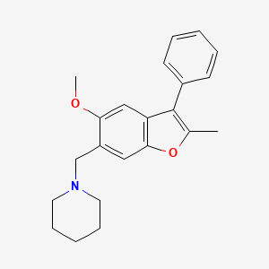 molecular formula C22H25NO2 B5887708 1-[(5-methoxy-2-methyl-3-phenyl-1-benzofuran-6-yl)methyl]piperidine 