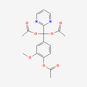 molecular formula C18H18N2O7 B5887748 [4-(acetyloxy)-3-methoxyphenyl](pyrimidin-2-yl)methylene diacetate 