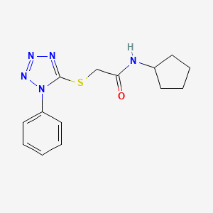 N-cyclopentyl-2-[(1-phenyl-1H-tetrazol-5-yl)thio]acetamide