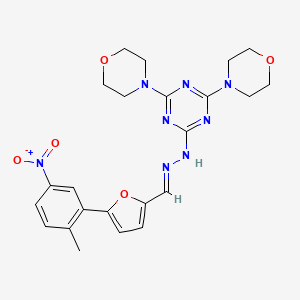 5-(2-methyl-5-nitrophenyl)-2-furaldehyde (4,6-di-4-morpholinyl-1,3,5-triazin-2-yl)hydrazone