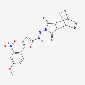 molecular formula C22H19N3O6 B5887837 4-({[5-(4-methoxy-2-nitrophenyl)-2-furyl]methylene}amino)-4-azatricyclo[5.2.2.0~2,6~]undec-8-ene-3,5-dione 