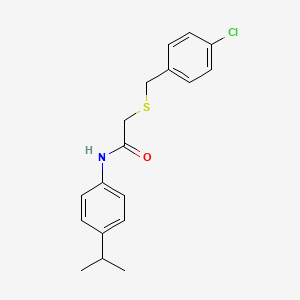 molecular formula C18H20ClNOS B5887854 2-[(4-chlorobenzyl)thio]-N-(4-isopropylphenyl)acetamide 