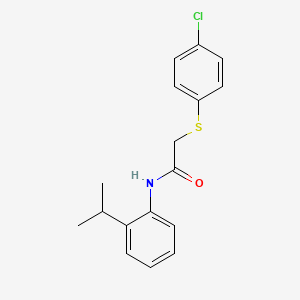 molecular formula C17H18ClNOS B5887859 2-[(4-chlorophenyl)thio]-N-(2-isopropylphenyl)acetamide 