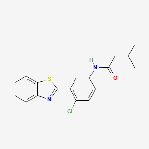 molecular formula C18H17ClN2OS B5887897 N-[3-(1,3-benzothiazol-2-yl)-4-chlorophenyl]-3-methylbutanamide 