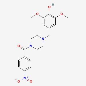 molecular formula C20H23N3O6 B5887912 2,6-dimethoxy-4-{[4-(4-nitrobenzoyl)-1-piperazinyl]methyl}phenol 