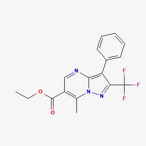 molecular formula C17H14F3N3O2 B5887947 ethyl 7-methyl-3-phenyl-2-(trifluoromethyl)pyrazolo[1,5-a]pyrimidine-6-carboxylate 