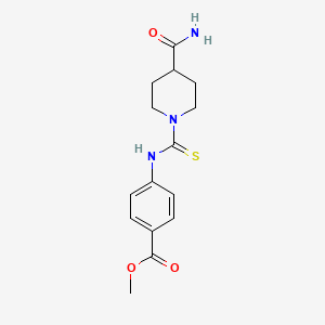 molecular formula C15H19N3O3S B5887994 METHYL 4-({[4-(AMINOCARBONYL)PIPERIDINO]CARBOTHIOYL}AMINO)BENZOATE 