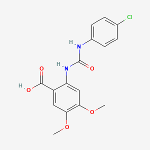 molecular formula C16H15ClN2O5 B5888006 2-({[(4-chlorophenyl)amino]carbonyl}amino)-4,5-dimethoxybenzoic acid 