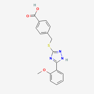 4-({[5-(2-methoxyphenyl)-1H-1,2,4-triazol-3-yl]thio}methyl)benzoic acid