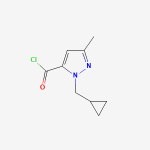 molecular formula C9H11ClN2O B588802 1-(Cyclopropylmethyl)-3-methyl-1H-pyrazole-5-carbonyl chloride CAS No. 143469-42-5