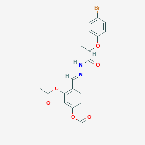 molecular formula C20H19BrN2O6 B5888046 4-{2-[2-(4-bromophenoxy)propanoyl]carbonohydrazonoyl}-1,3-phenylene diacetate 