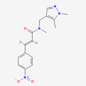 molecular formula C16H18N4O3 B5888060 N-[(1,5-dimethyl-1H-pyrazol-4-yl)methyl]-N-methyl-3-(4-nitrophenyl)acrylamide 