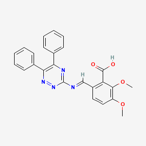 molecular formula C25H20N4O4 B5888068 6-{[(5,6-diphenyl-1,2,4-triazin-3-yl)imino]methyl}-2,3-dimethoxybenzoic acid 