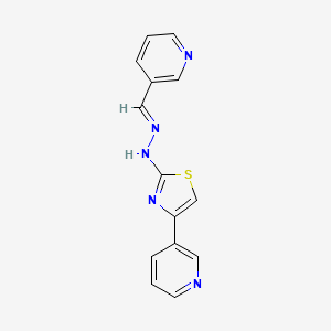 molecular formula C14H11N5S B5888136 nicotinaldehyde [4-(3-pyridinyl)-1,3-thiazol-2-yl]hydrazone 