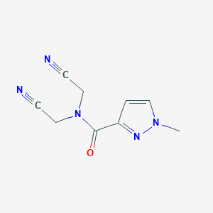 molecular formula C9H9N5O B5888159 N,N-bis(cyanomethyl)-1-methyl-1H-pyrazole-3-carboxamide 