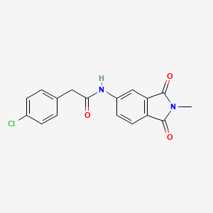 molecular formula C17H13ClN2O3 B5888196 2-(4-chlorophenyl)-N-(2-methyl-1,3-dioxo-2,3-dihydro-1H-isoindol-5-yl)acetamide 