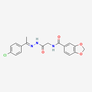 N-(2-{2-[1-(4-chlorophenyl)ethylidene]hydrazino}-2-oxoethyl)-1,3-benzodioxole-5-carboxamide