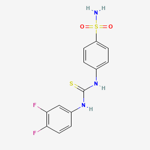 molecular formula C13H11F2N3O2S2 B5888238 4-({[(3,4-difluorophenyl)amino]carbonothioyl}amino)benzenesulfonamide 