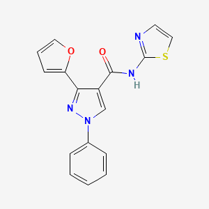 molecular formula C17H12N4O2S B5888271 3-(2-furyl)-1-phenyl-N-1,3-thiazol-2-yl-1H-pyrazole-4-carboxamide 