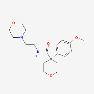 molecular formula C19H28N2O4 B5888338 4-(4-methoxyphenyl)-N-[2-(4-morpholinyl)ethyl]tetrahydro-2H-pyran-4-carboxamide 