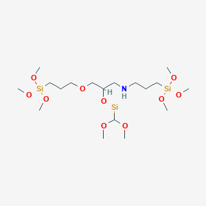 molecular formula C18H45NO10Si3 B588836 2-{[(Dimethoxymethyl)silyl]oxy}-3-[3-(trimethoxysilyl)propoxy]-N-[3-(trimethoxysilyl)propyl]propan-1-amine CAS No. 127003-76-3
