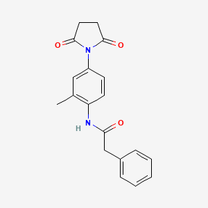 molecular formula C19H18N2O3 B5888397 N-[4-(2,5-dioxo-1-pyrrolidinyl)-2-methylphenyl]-2-phenylacetamide 