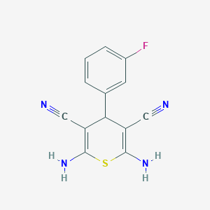 molecular formula C13H9FN4S B5888406 2,6-diamino-4-(3-fluorophenyl)-4H-thiopyran-3,5-dicarbonitrile 