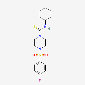 molecular formula C17H24FN3O2S2 B5888430 N-cyclohexyl-4-[(4-fluorophenyl)sulfonyl]-1-piperazinecarbothioamide 