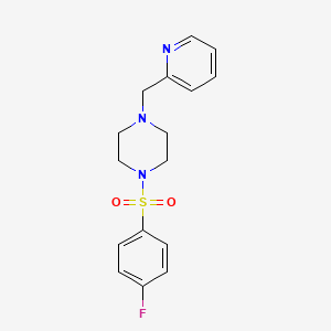 molecular formula C16H18FN3O2S B5888548 1-[(4-fluorophenyl)sulfonyl]-4-(2-pyridinylmethyl)piperazine 