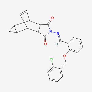 molecular formula C25H21ClN2O3 B5888556 4-({2-[(2-chlorobenzyl)oxy]benzylidene}amino)-4-azatetracyclo[5.3.2.0~2,6~.0~8,10~]dodec-11-ene-3,5-dione 
