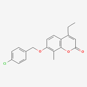 molecular formula C19H17ClO3 B5888564 7-[(4-chlorobenzyl)oxy]-4-ethyl-8-methyl-2H-chromen-2-one 