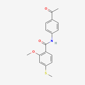 molecular formula C17H17NO3S B5888580 N-(4-acetylphenyl)-2-methoxy-4-(methylthio)benzamide 