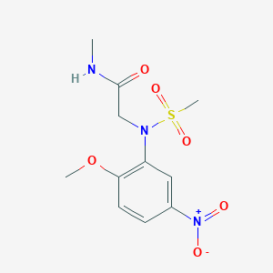molecular formula C11H15N3O6S B5888600 N~2~-(2-methoxy-5-nitrophenyl)-N~1~-methyl-N~2~-(methylsulfonyl)glycinamide 