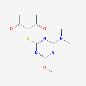 3-{[4-(dimethylamino)-6-methoxy-1,3,5-triazin-2-yl]thio}-2,4-pentanedione