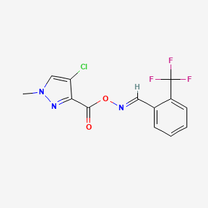 molecular formula C13H9ClF3N3O2 B5888631 2-(trifluoromethyl)benzaldehyde O-[(4-chloro-1-methyl-1H-pyrazol-3-yl)carbonyl]oxime 