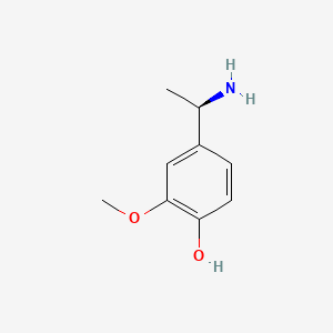 molecular formula C9H13NO2 B588865 4-[(1R)-1-aminoethyl]-2-methoxyphenol CAS No. 134855-95-1