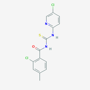 molecular formula C14H11Cl2N3OS B5888667 2-chloro-N-{[(5-chloro-2-pyridinyl)amino]carbonothioyl}-4-methylbenzamide 