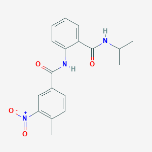 molecular formula C18H19N3O4 B5888672 N-{2-[(isopropylamino)carbonyl]phenyl}-4-methyl-3-nitrobenzamide 