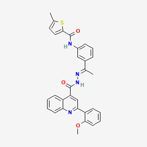N-[3-(N-{[2-(2-methoxyphenyl)-4-quinolinyl]carbonyl}ethanehydrazonoyl)phenyl]-5-methyl-2-thiophenecarboxamide