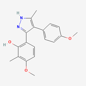 molecular formula C19H20N2O3 B5888714 3-methoxy-6-[4-(4-methoxyphenyl)-5-methyl-1H-pyrazol-3-yl]-2-methylphenol 