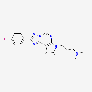 molecular formula C20H23FN6 B5888718 3-[2-(4-fluorophenyl)-8,9-dimethyl-7H-pyrrolo[3,2-e][1,2,4]triazolo[1,5-c]pyrimidin-7-yl]-N,N-dimethyl-1-propanamine 