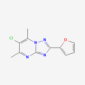 molecular formula C11H9ClN4O B5888735 6-chloro-2-(2-furyl)-5,7-dimethyl[1,2,4]triazolo[1,5-a]pyrimidine 