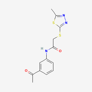 molecular formula C13H13N3O2S2 B5888785 N-(3-acetylphenyl)-2-[(5-methyl-1,3,4-thiadiazol-2-yl)thio]acetamide 